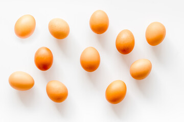 Chicken eggs pattern. Food or Easter background