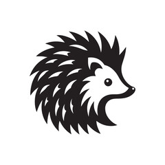 Obraz premium hedgehog vector silhouette clip art logo illustration