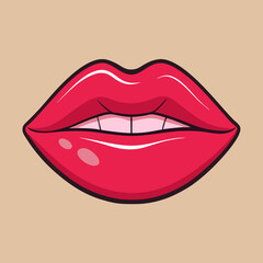 Woman's mouth laughing and smiling