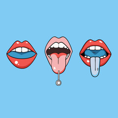 Red Lips with toungh