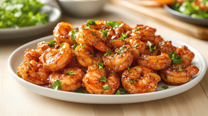 Fototapeta premium Garlic shrimp. shrimp stir-fried butter and garlicky sauce