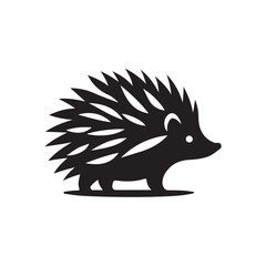 hedgehog vector silhouette clip art logo illustration