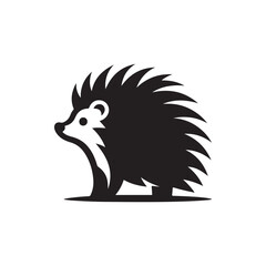 hedgehog vector silhouette clip art logo illustration