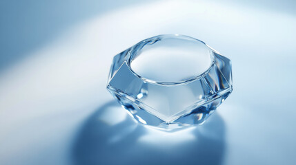 3D rendered Illustration.  A translucent hexagonal prism 