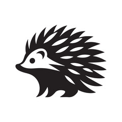 hedgehog vector silhouette clip art logo illustration