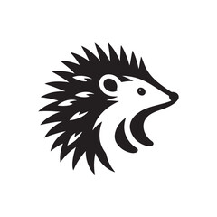 hedgehog vector silhouette clip art logo illustration