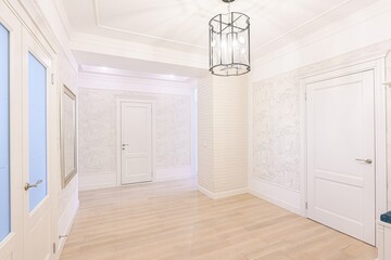 standard room interior apartment. room doors, renovation corridor lobby entrance hall