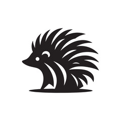 hedgehog vector silhouette clip art logo illustration