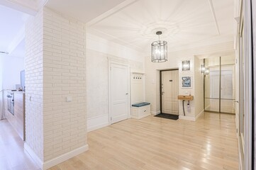 standard room interior apartment. room doors, renovation corridor lobby entrance hall