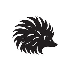 hedgehog vector silhouette clip art logo illustration