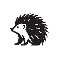 hedgehog vector silhouette clip art logo illustration