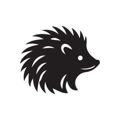 hedgehog vector silhouette clip art logo illustration