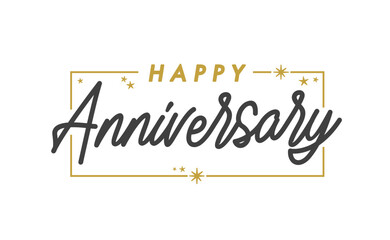 Happy anniversary greeting banner. Elegant modern calligraphic text.