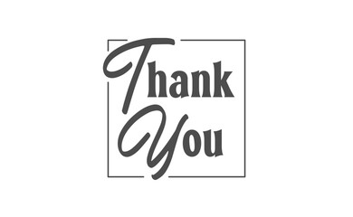 Thank you, thanking card banner elegant design in square frame