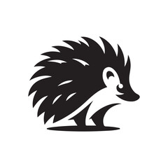 hedgehog vector silhouette clip art logo illustration