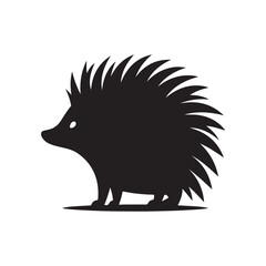 hedgehog vector silhouette clip art logo illustration