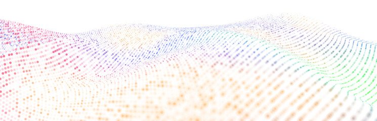 Wave pattern vector. 3D glowing abstract digital particles background. Technology concept. Abstract background. Future vector illustration.