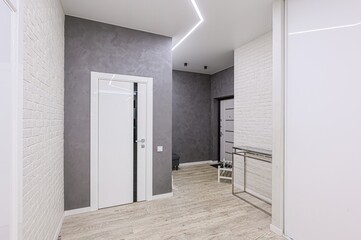 standard room interior apartment. room doors, renovation corridor lobby entrance hall