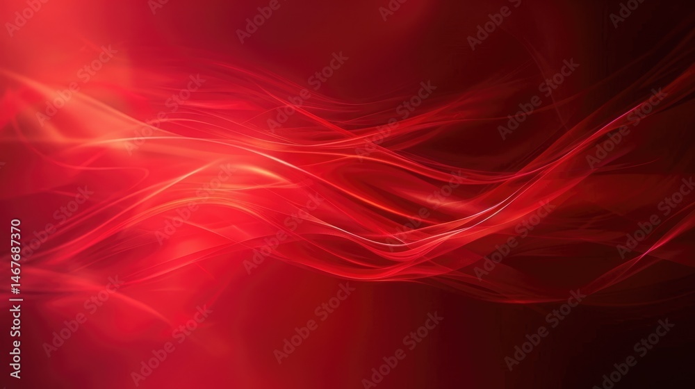 Aufkleber red flowing fabric with a gradient on a soft red background. abstract textile design with red fabric