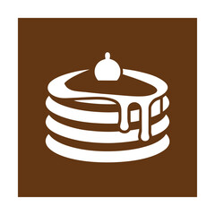 Pancake Stack Icon with Syrup Abstract Logo for Breakfast