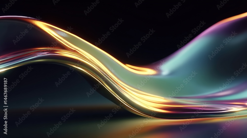 Poster abstract colorful wave design with flowing lines and smooth gradients.