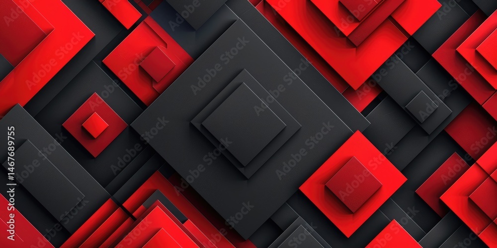 Poster the abstract picture of the red shape repetitive pattern polygon geometry in the background, geometr