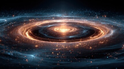 A mesmerizing cosmic swirl of light and energy in deep space.