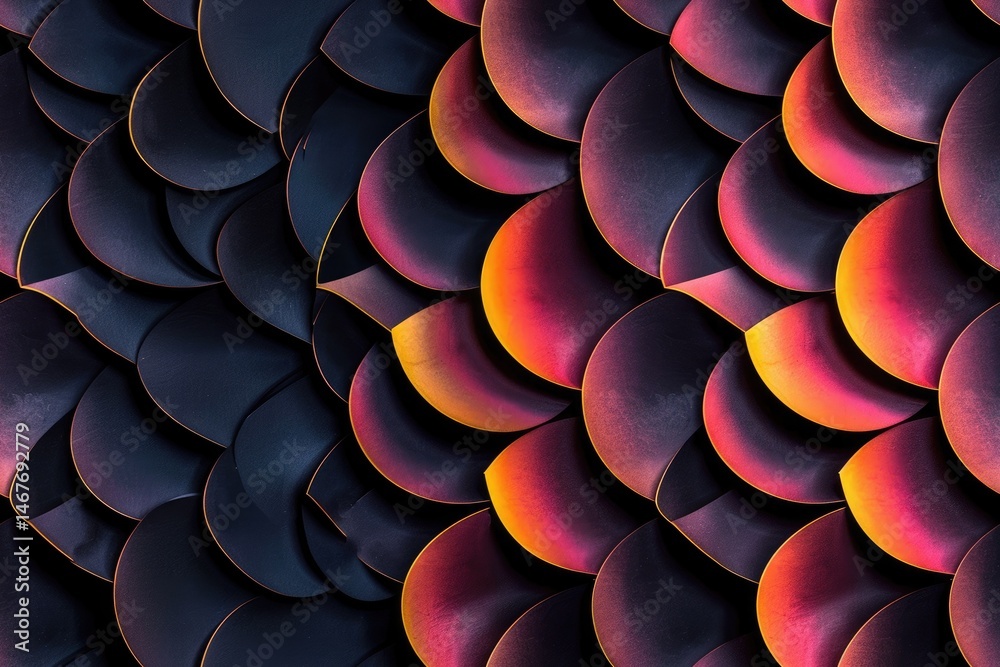 Poster colorful abstract wavy shapes in a gradient. 3d rendering of abstract image of gradient orange, red,