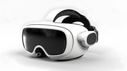 Professional VR Helmet in White Background for Virtual Reality Experience
