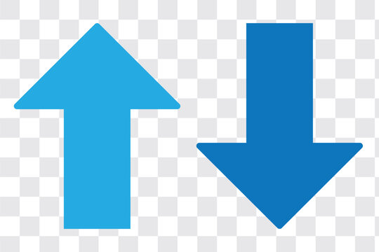 Up and down arrow icon in rounded corner. Upward and downward sign symbol