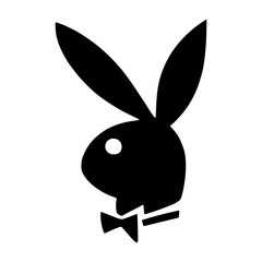 Playboy Bunny Logo Icon - Black Silhouette