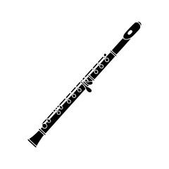 Black & White Clarinet Icon