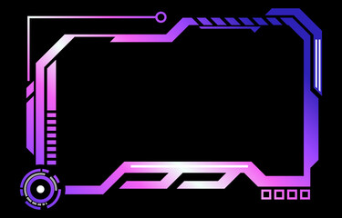 Game screen frame, technology frame, modern electronics on a black background