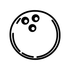 Fototapeta premium Bowling Ball Icon - Black Outline