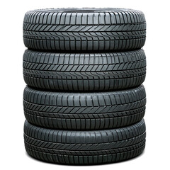 tires stacked isolated on transparent background