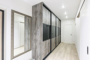 standard room interior apartment. room doors, renovation corridor lobby entrance hall