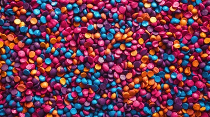 A 4K photo of vibrant Colored Plastic Pellets in Close-up.