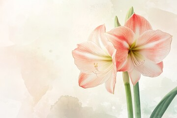 Obraz premium Delicate, light-pink flowers in soft, pastel tones.