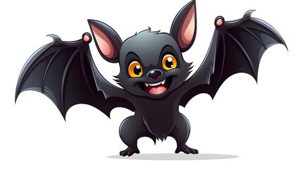 Cheerful Vampire Bat Cartoon Illustration in Vector Style for Halloween Design Projects