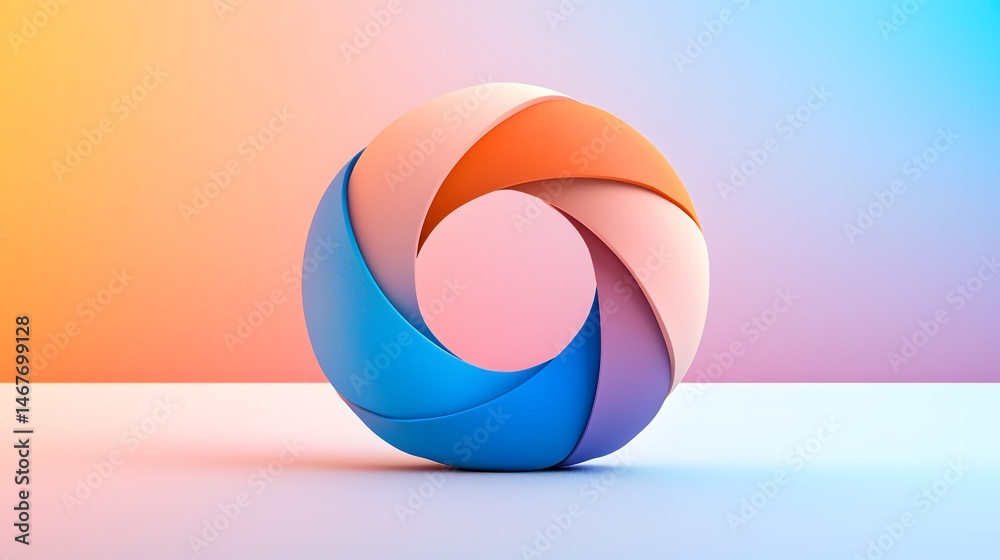 Poster abstract colorful gradient shapes with soft gloss