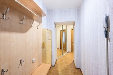 standard room interior apartment. room doors, renovation corridor lobby entrance hall