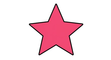 Obraz premium Isolated Pink Star Shape on White Background Design Element