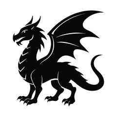 Dragon silhouette vector illustration.