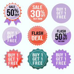 Sale offer modern style stickers, labels for Discount, sale vector ,Special offer discount label with different sale percentage. 20 30 50 70 off with transparent background ,sale offer, Special Offer