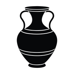 silhouette vector of clay vase.