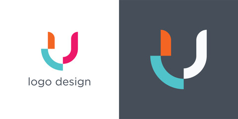 simple letter u logo icon vector design template concept