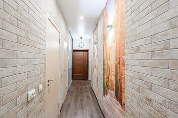 standard room interior apartment. room doors, renovation corridor lobby entrance hall