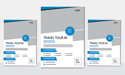 Business flyer design and brochure cover page template for travel agency. Travel flyer design also travel holiday flyer layout vector template.