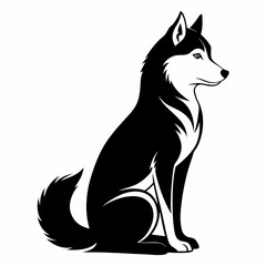 black and white wolf