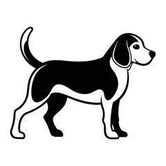 Black Lab Dog Silhouette in Motion